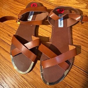 Steve Madden Bayley Sandals Size 10 Brown and Gold Brand New With Tags